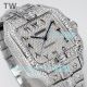 TW Factory Swiss Replica Ice Out Cartier Santos 40mm All Diamond Arabic Face Watch (2)_th.jpg